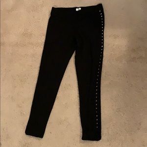 Black stud leggings